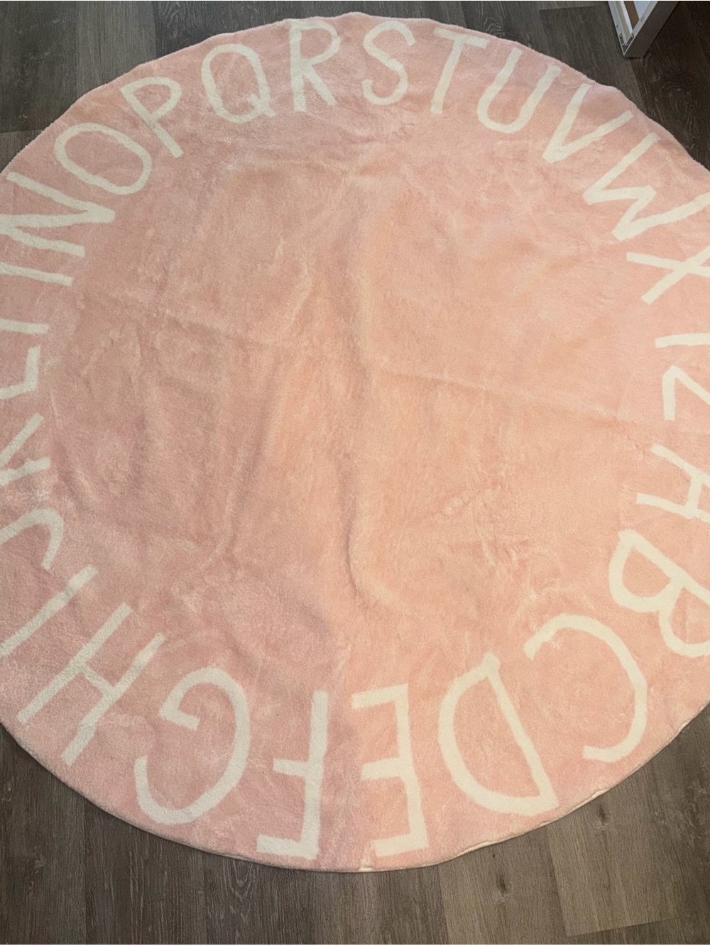 Kids round alphabet rug